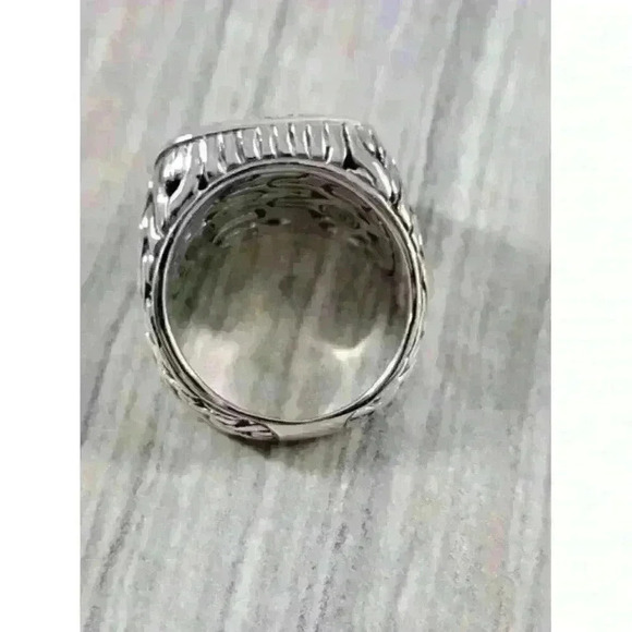 John Hardy Sterling Silver Classic Chain Signet Ring with Diamonds Size 8.75 - Picture 13 of 13